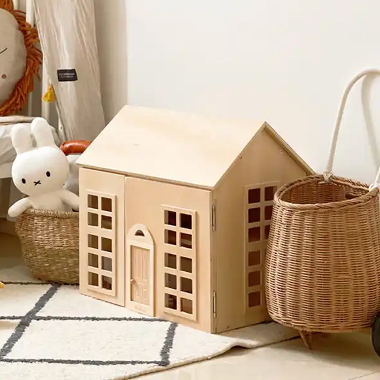 Mini Wooden Dollhouse with Frunitures for Kids