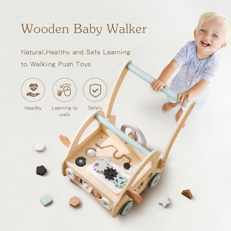 Multifunctional Wooden Activity Baby Walker for Kids
