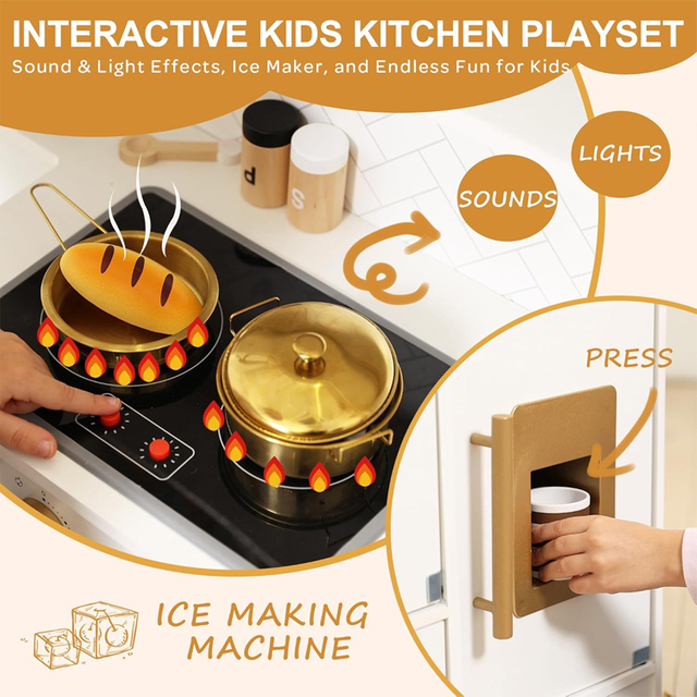 Rle Play Simulation Wooden Kitchen Toy Set For Kids