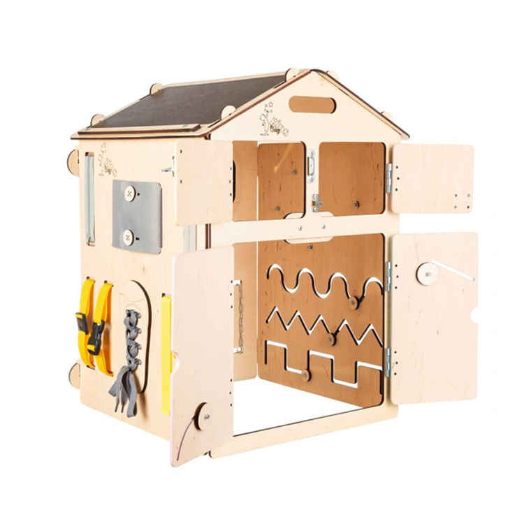 Montessori Sensory Wooden Busy House for Kids