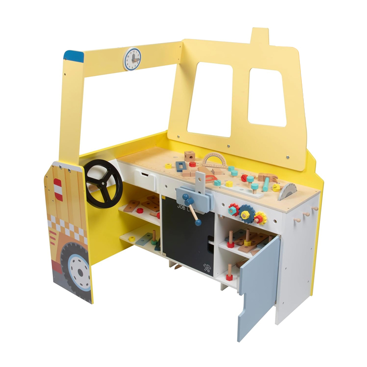Construction Truck Wooden Tool Play Set For Kids