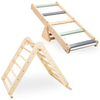 Kids Wooden Climbing Triangle with Ramp and Arch