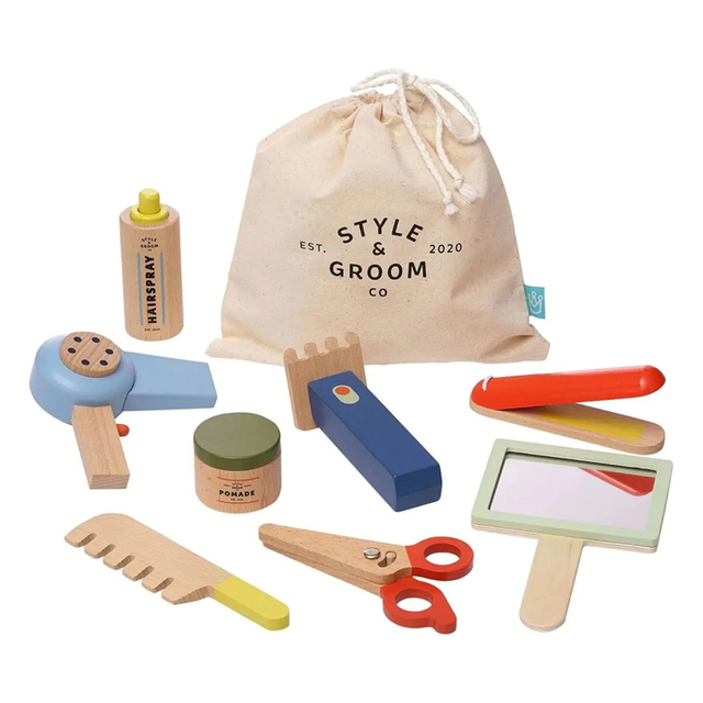 Simulation 8 Pcs Wooden Hairdressing Toys Set For KIds