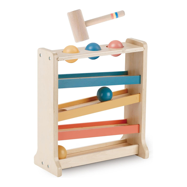 Montessori Wooden Pound And Roll Tower