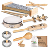 Natural Eco-Friendly Percussion Instruments Set Wooden Kids Musical Instruments Toys 