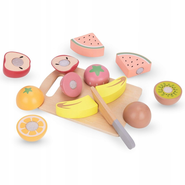 Kitchen Pretend Food Play Wooden Cutting Fruit Toys for Kids