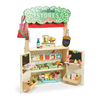 Kids Wooden Market Stand Toy With Puppet Theater