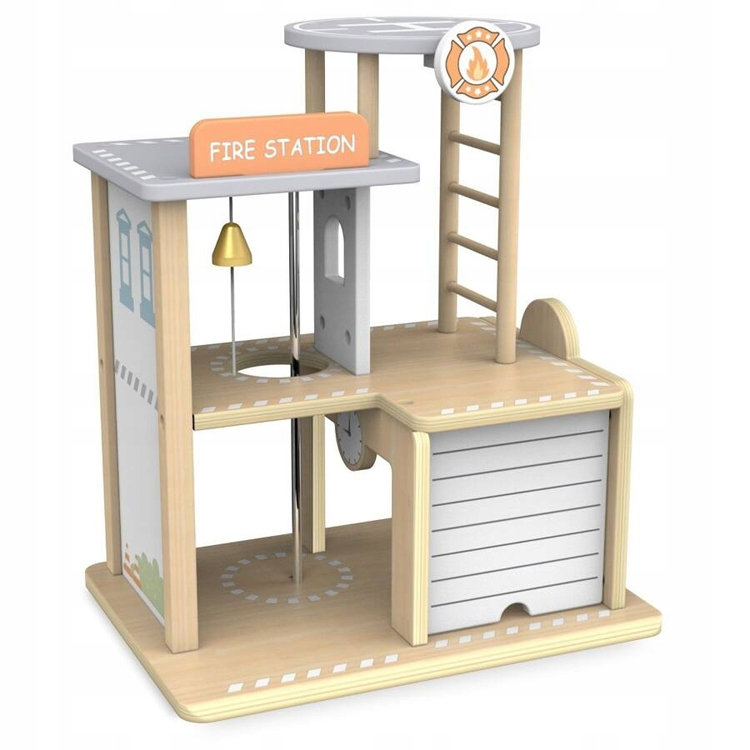 Play House Parking Lot Wooden Police Station Toy for Kids