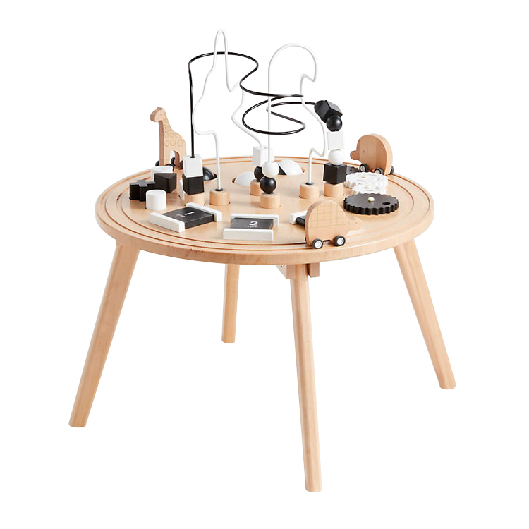 Multifunctional Wooden Activity Learning Table for Kids