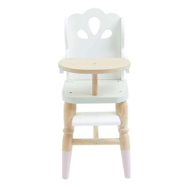 Simulation Mini Wooden Feeding Chair for Baby Doll