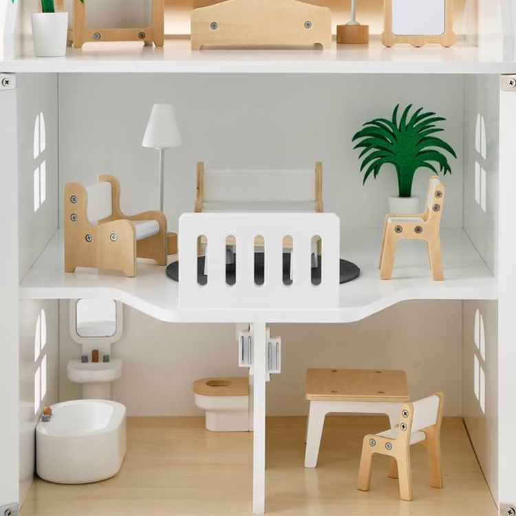 Kids Wooden Dollhouse with Furnitures