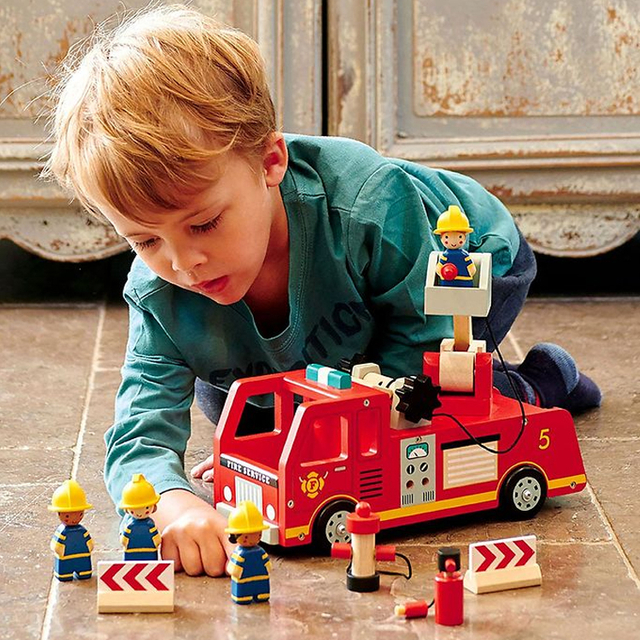 Educational Mini Wooden Fire Truck Toy for Kids