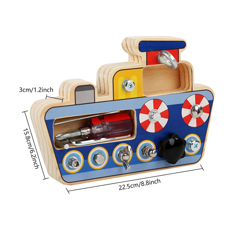 Wooden Ship Take - Apart Toy with Tools for Kids