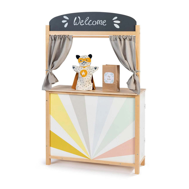 Wooden Kids Grocery Store Pretend Play Set with Chalkboard