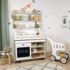 Wooden Convertible Kids Play Kitchen And Storage Rack, Dining Table 