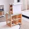 Wooden Kids Play Kitchen Set with Chalkboard Drawing