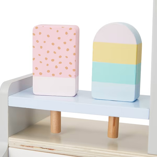 Wooden Ice Cream Shop Play set with Colorful Dessert Toys