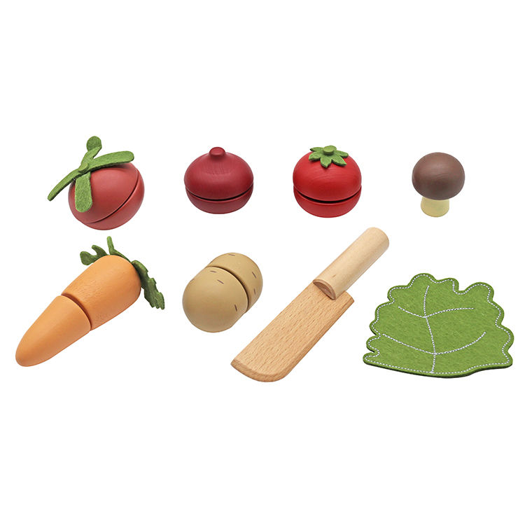 Wooden Vegetable Cutting Play Set and Storage Box