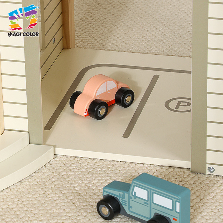 Wooden Multi-Level Dollhouse with Furniture for Kids' Pretend Play