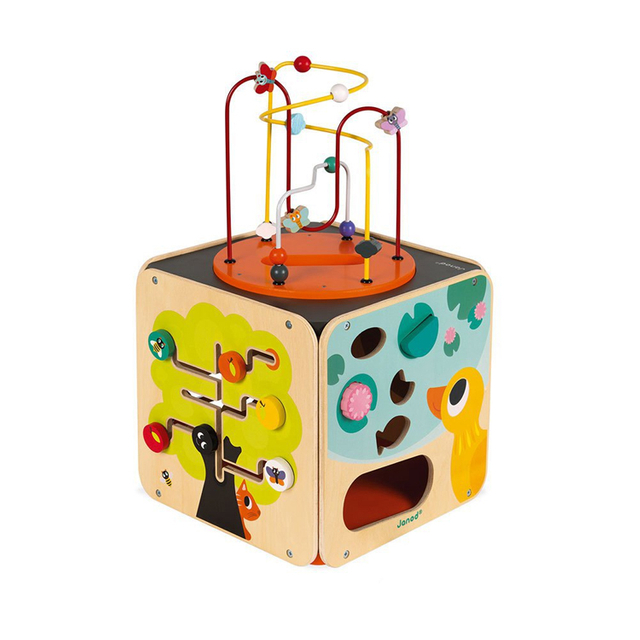 Multi Activity Wooden Busy Cube