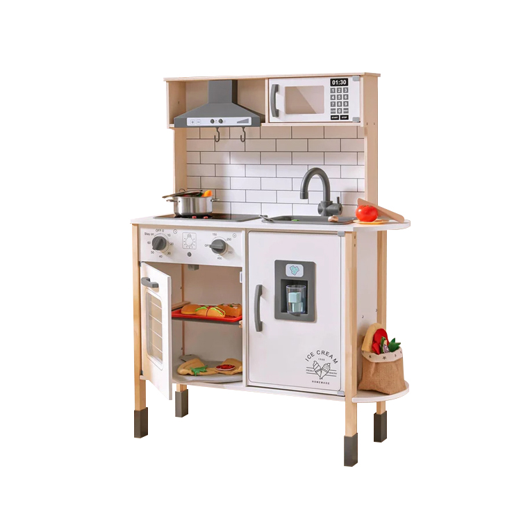 Wooden Kitchen Toy Set with Electronic Stove