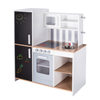 Wooden Kids Play Kitchen Set with Chalkboard and Storage