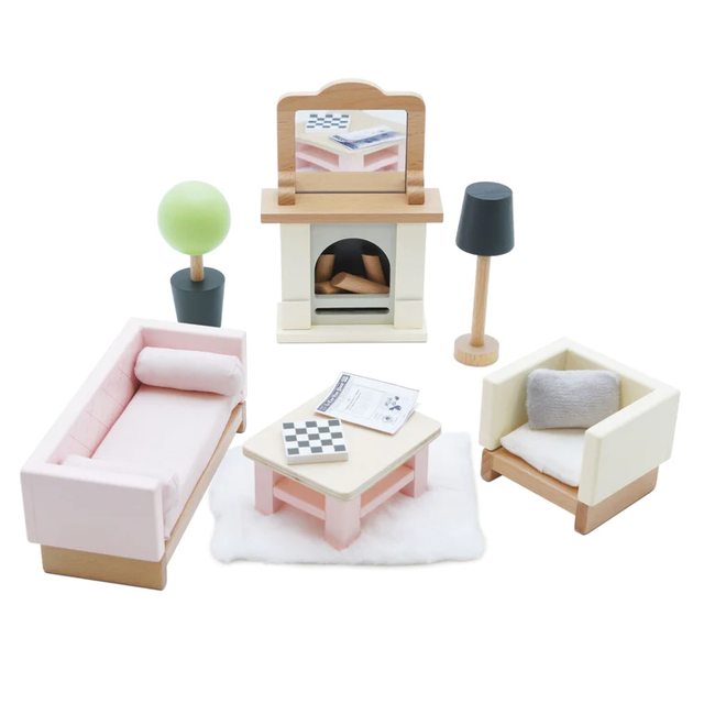 Wooden Mini Living Room Furniture Set for Dollhouse