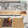  Wooden L-Shaped Kids Play Kitchen Set with Chalkboard Refrigerator