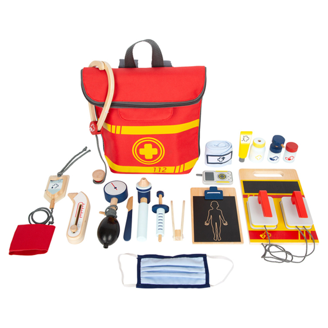 Wooden Kids Doctor Playset with First Aid Kit and Medical Accessories