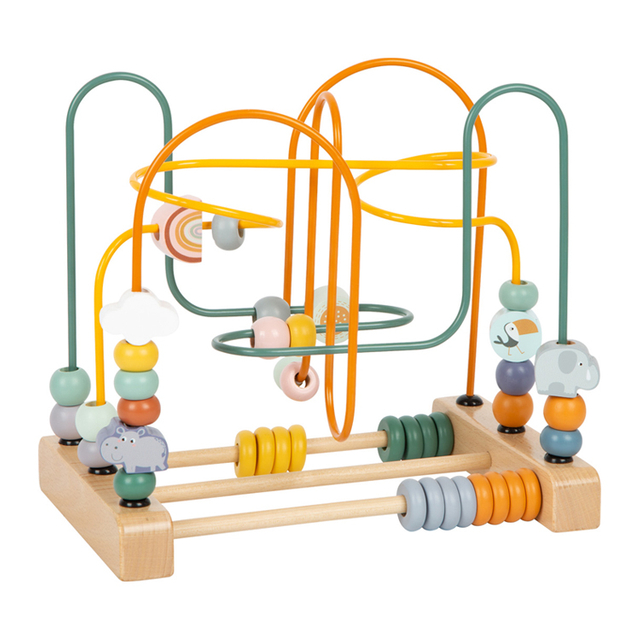 Wooden Bead Maze Toy with Animal & Abacus