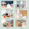 Wooden 3-Level Dollhouse with Furniture & Figures for Kids' Pretend Play