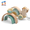 Wooden Rainbow Animal Pull Along Toy with Bird Decoration