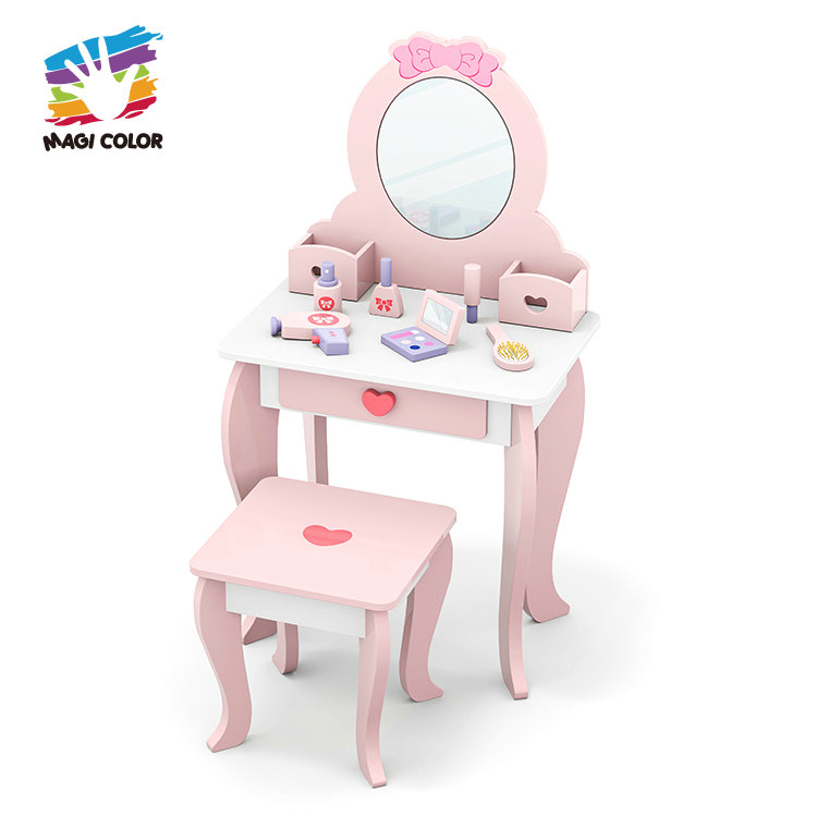 Wooden Kids Vanity Set with Stool