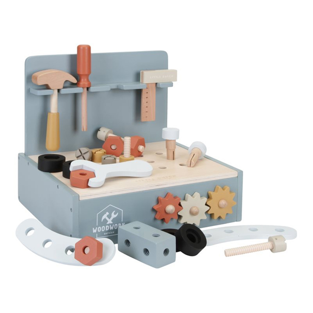 Wooden Kids Tool Bench Play Set with Building Tools