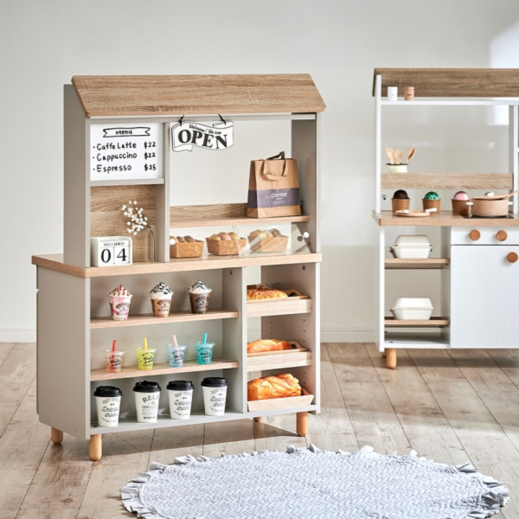 Wooden Kids Play Kitchen Set with Locker