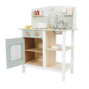 Wooden Kids Play Kitchen Set with Chalkboard
