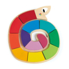 Wooden Snake Shape Puzzle Toy for Kids' Color and Shape Learning