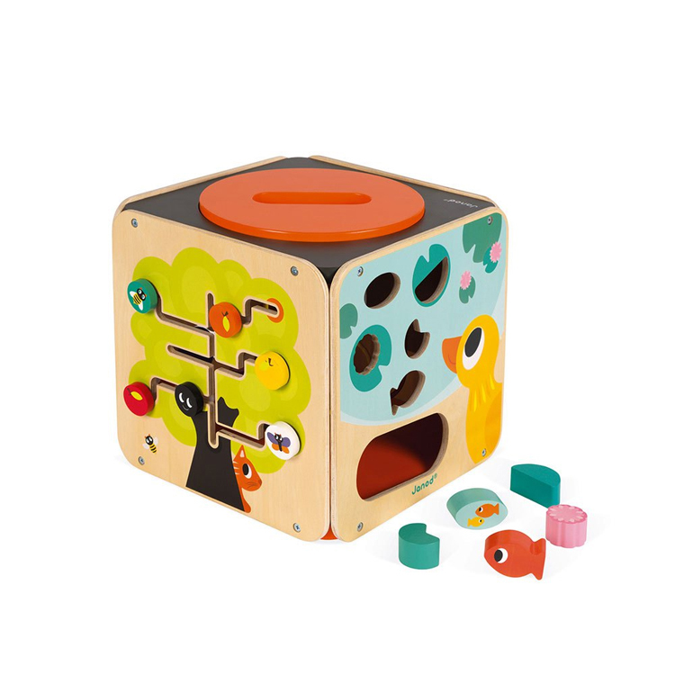 Multi Activity Wooden Busy Cube