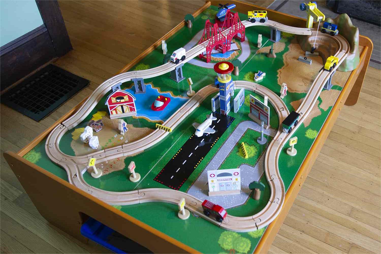 wooden train table