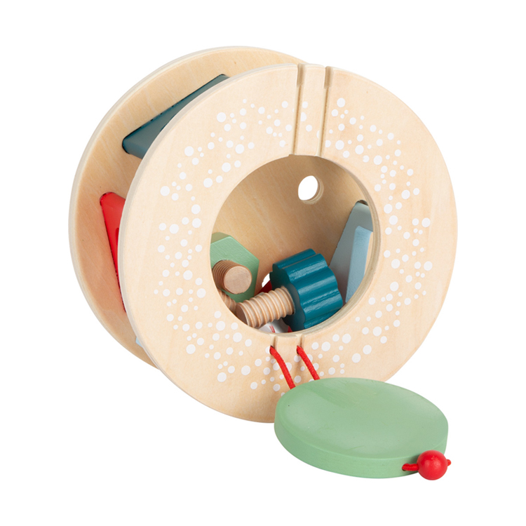 Wooden Snail Pull Along Toy with Shape Sorting