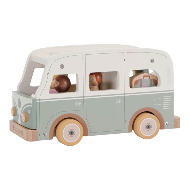Wooden Retro Camper Van Toy with Mini Figures