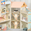 Wooden Multi-Level Townhouse Dollhouse with Furniture for Kids