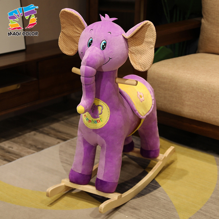 Vibrant Purple Elephant Plush Rocking Toy for Kids