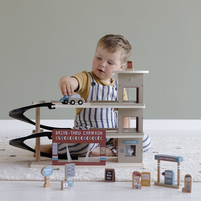 Construction Wooden Parking Garage Toy for Kids