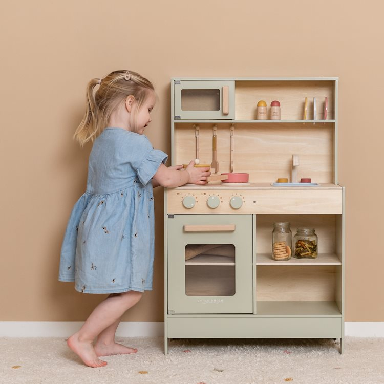 Wooden Play Kitchen for Kids with Oven