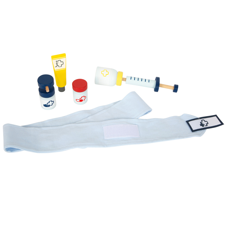 Wooden Kids Doctor Playset with First Aid Kit and Medical Accessories