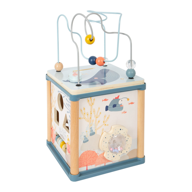 Wooden Ocean Activity Cube Toy with Multi - Play Features