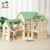 Wooden Multi-Level Dollhouse with Furniture for Kids' Pretend Play