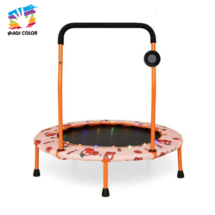 Kids Foldable Trampoline with LED Lights & Safety Handle