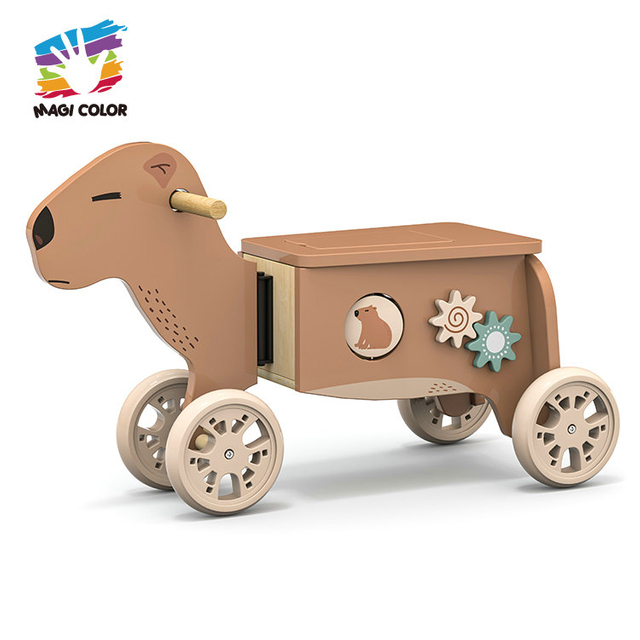 Wooden Animal Push Cart